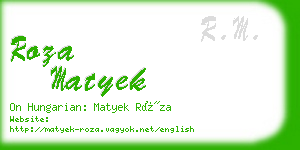 roza matyek business card